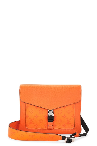 FWRD Renew Louis Vuitton Taigarama Messenger Shoulder Bag in Volcano Orange