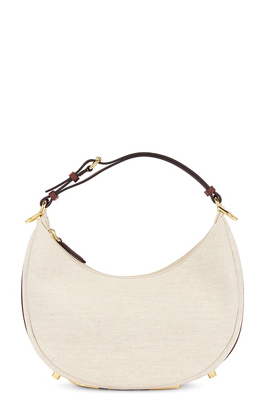 FWRD Renew Fendi Graphic Shoulder Bag in Ivory