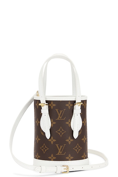 FWRD Renew Louis Vuitton Monogram Nano Bucket Bag in Brown