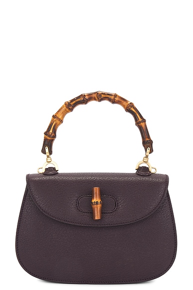 FWRD Renew Gucci Bamboo Handbag in Brown