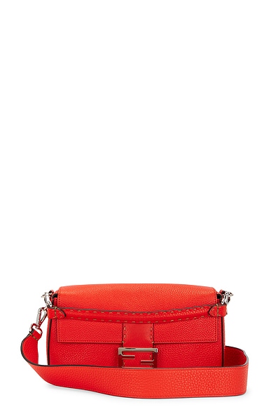 FWRD Renew Fendi Mama Baguette Selleria Shoulder Bag in Red