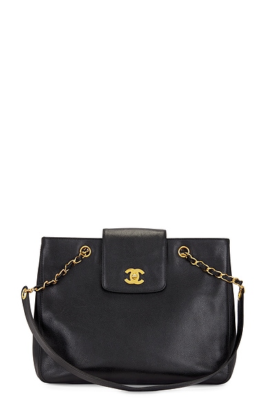 FWRD Renew Chanel Caviar XL Supermodel Tote Bag in Black