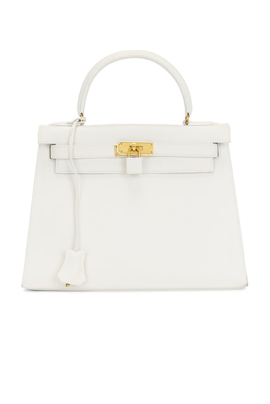 FWRD Renew Hermes Evercolor Kelly 28 Handbag in White