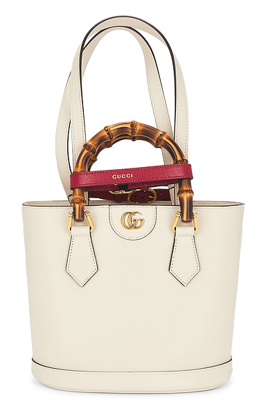 FWRD Renew Gucci Diana Tote Bag in White