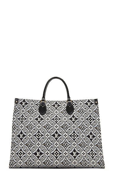 Louis Vuitton Jacquard Since 1854 Onthego GM Grey Tote Shoulder Handbag
