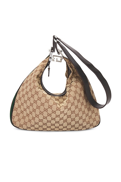 FWRD Renew Gucci Attache Shoulder Bag in Beige