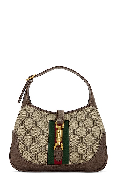 Shop Gucci X Balenciaga Mini Jackie 1961 Hobo Bag In Brown