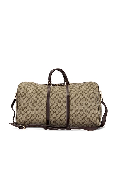 FWRD Renew Gucci GG Canvas Boston Bag in Beige