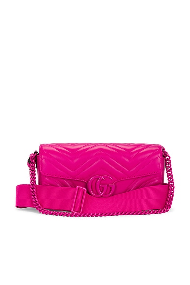 FWRD Renew Gucci GG Marmont Shoulder Bag in Pink