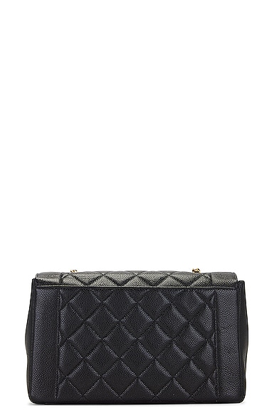 CHANEL Pre-owned Chain Caviar Diana Flap Bag In Black