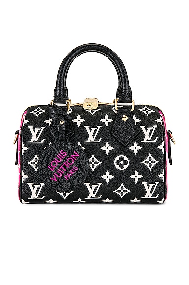 Pre-owned Louis Vuitton Empreinte 20 Speedy Bandouliere Shoulder Bag In Black