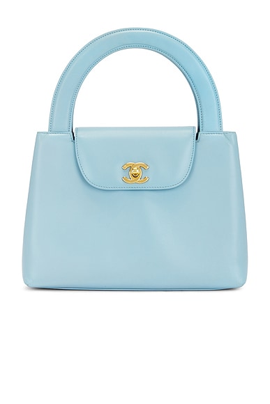 FWRD Renew Chanel Lambskin Kelly Handbag in Blue
