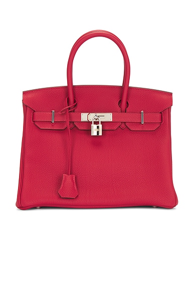 FWRD Renew Hermes Togo Birkin 30 Handbag in Rouge Vif