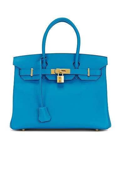 FWRD Renew Hermes Epsom Birkin 30 Handbag in Blue Zellige