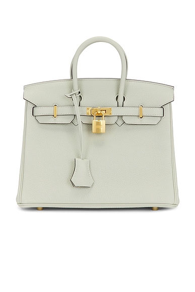 FWRD Renew Hermes Togo Birkin 25 Handbag in Gris Neve