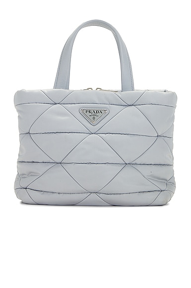 Prada Tessuto Quilt Nylon & Leather 2 Way Shoulder Bag in Grey