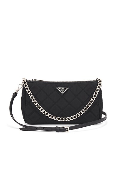 FWRD Renew Prada Tessuto Nylon Hobo Bag in Black FWRD