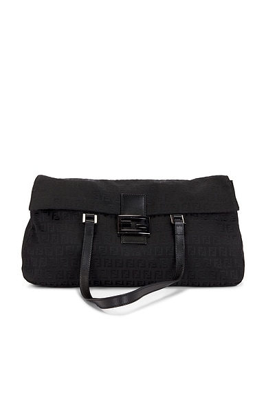 FWRD Renew Fendi Zucchino Shoulder Bag in Black