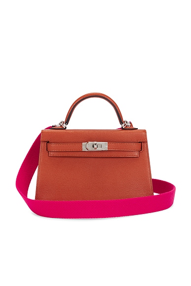 FWRD Renew Hermes Chevre Kelly 20 Handbag in Cuivre Rose Mexico