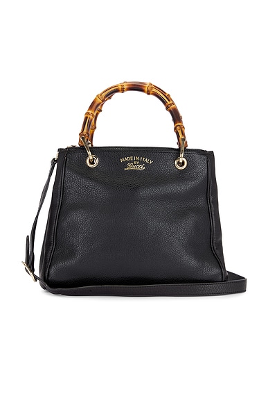 バッグ GUCCI FWRD Renew Gucci Bamboo Shopper Tote Bag in Black | FWRD