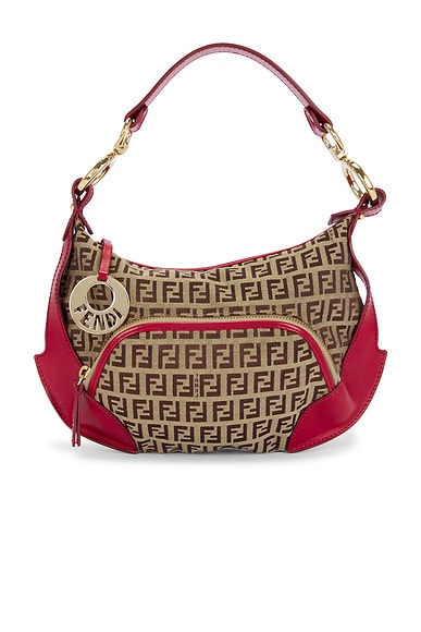 FWRD Renew Fendi Zucchino Pocket Chef Shoulder Bag in Beige | FWRD