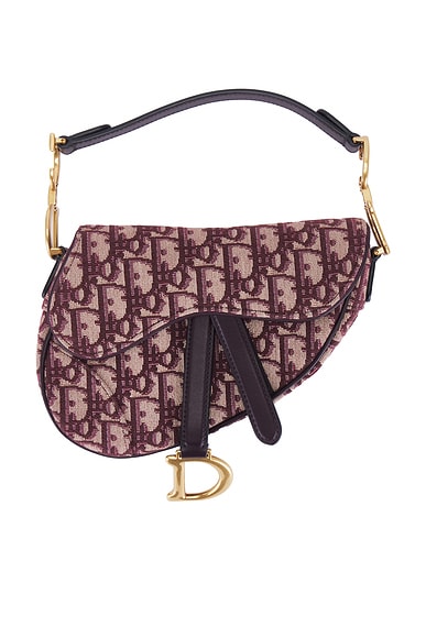 FWRD Renew Dior Trotter Oblique Saddle Bag in Red