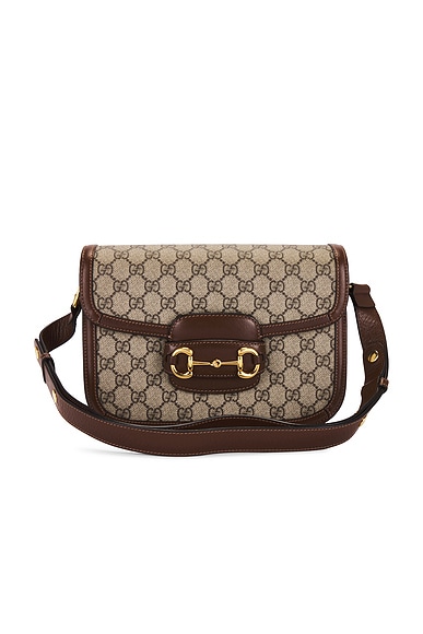 FWRD Renew Gucci Horsebit 1955 Shoulder Bag in Beige