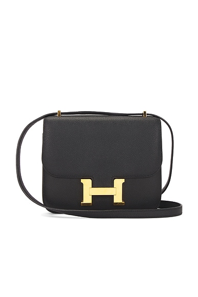 FWRD Renew Hermes Epsom Mini Constance 18 Shoulder Bag in Black