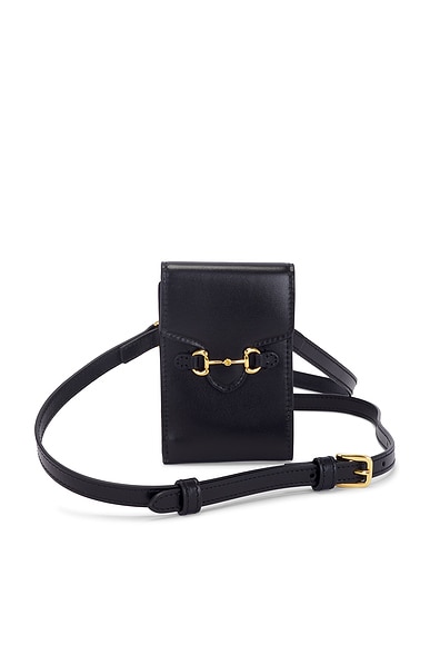 FWRD Renew Gucci Mini Horsebit 1955 Shoulder Bag in Black