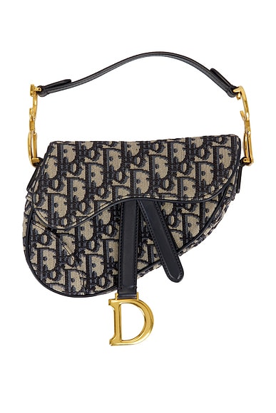 FWRD Renew Dior Trotter Oblique Saddle Bag in Navy