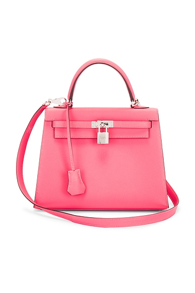 FWRD Renew Hermes Chevre Kelly Sellier 25 Handbag in Rouge Garance