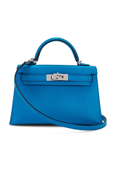 FWRD Renew Hermes Kelly 20 Handbag in Bleu Zellige