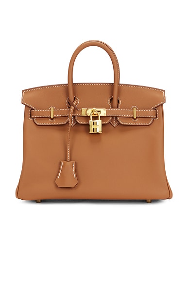 FWRD Renew Hermes Swift Birkin 25 Handbag in Gold