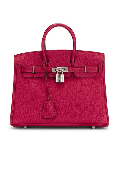 FWRD Renew Hermes Togo Birkin 25 Handbag in Rouge Grenat