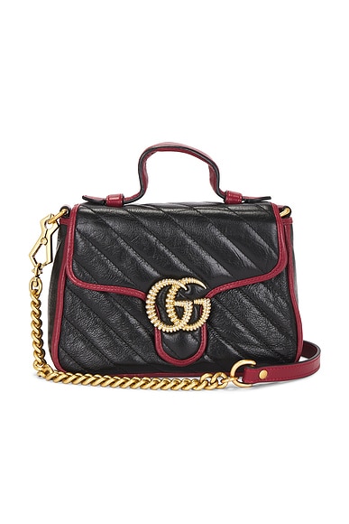 FWRD Renew Gucci GG Marmont Shoulder Bag in Black