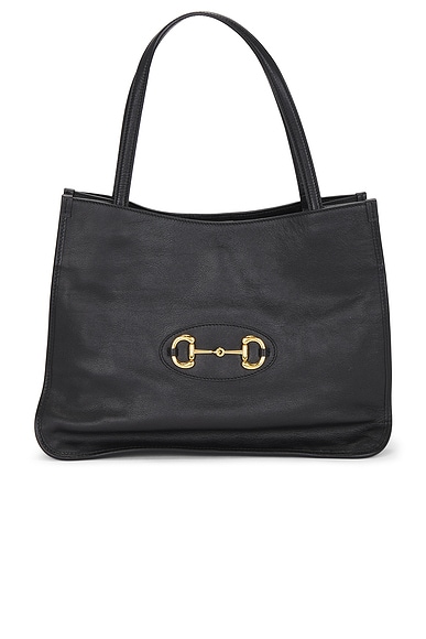 FWRD Renew Gucci Horsebit 1955 Tote Bag in Black