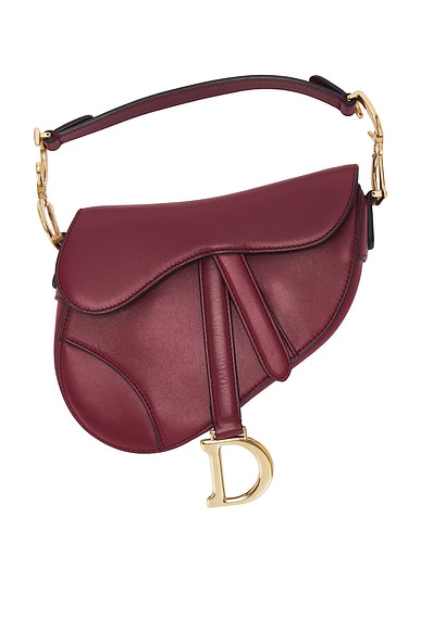 FWRD Renew Dior Saddle Bag in Red