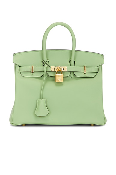 Hermes Swift Birkin 25 Handbag in Vert Criquet