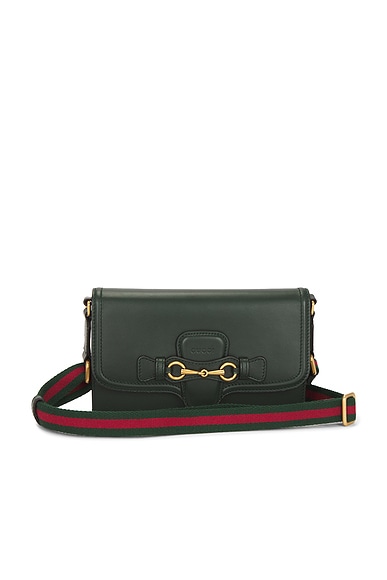 FWRD Renew Gucci Horsebit 1955 Shoulder Bag in Green