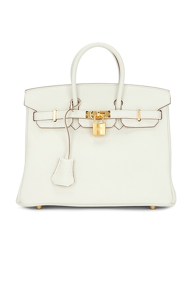 FWRD Renew Hermes Togo Birkin 25 Handbag in Mushroom