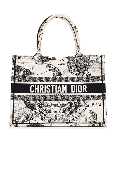 FWRD Renew Dior Toile De Jouy Zodiac Book Tote Bag in Ivory
