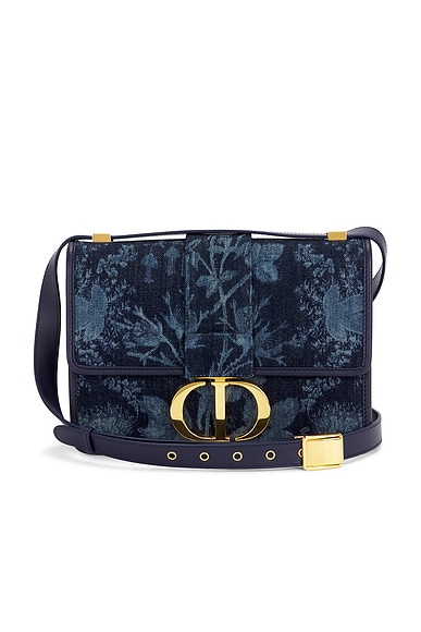 FWRD Renew Dior Denim 30 Montaigne Shoulder Bag in Blue | FWRD