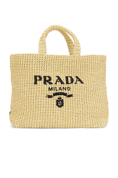Prada Raffia Tote Bag