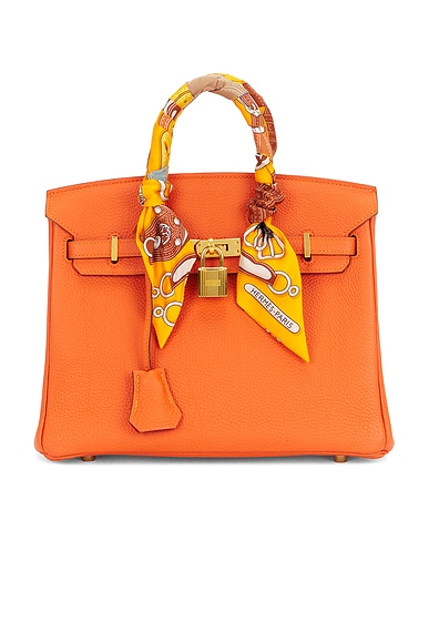 FWRD Renew Hermes Togo Birkin 25 Handbag in Orange