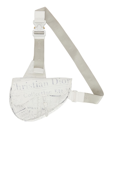 FWRD Renew Dior Newspaper Saddle Bag in White