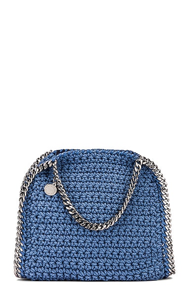 Stella Mccartney Mini Crochet Falabella Bag In Denim