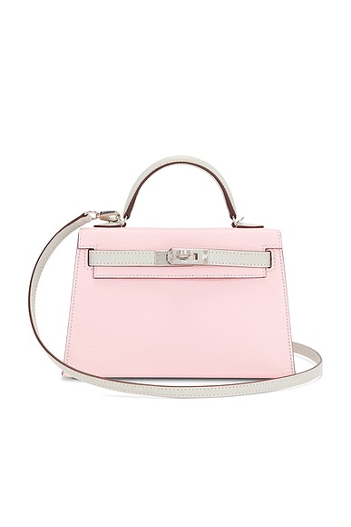 FWRD Renew Hermes Chevre Kelly 20 Handbag in Rose Sakura & Gris Perle