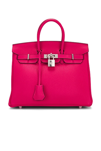 FWRD Renew Hermes Togo Birkin 25 Handbag in Framboise