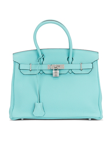 FWRD Renew Hermes Togo Birkin 30 Handbag in Bleu Atoll