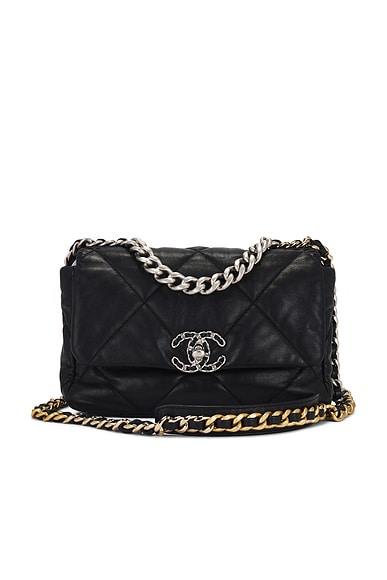 FWRD Renew Chanel 19 Flap Bag in Black